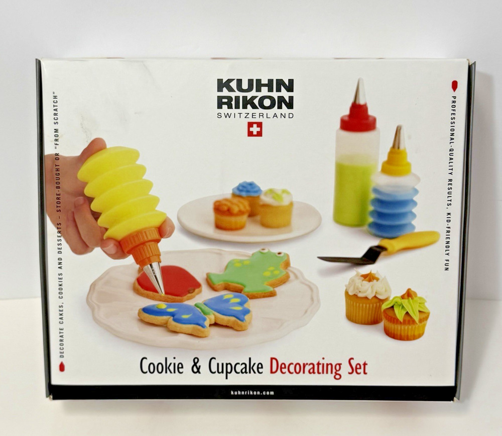 Kuhn Rikon Cookie and Cupcake Decorating Set NIB Switzerland Bright Colors